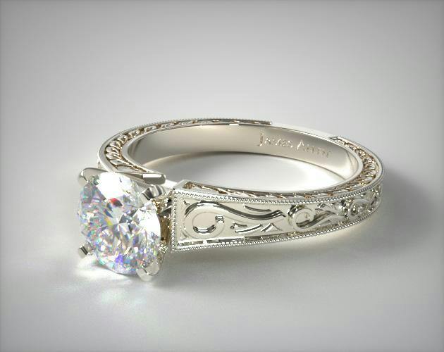 platinum filigree - vintage engagement ring