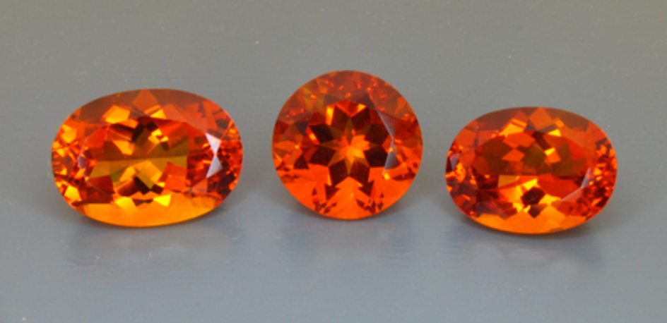 red-orange faceted citrine gems
