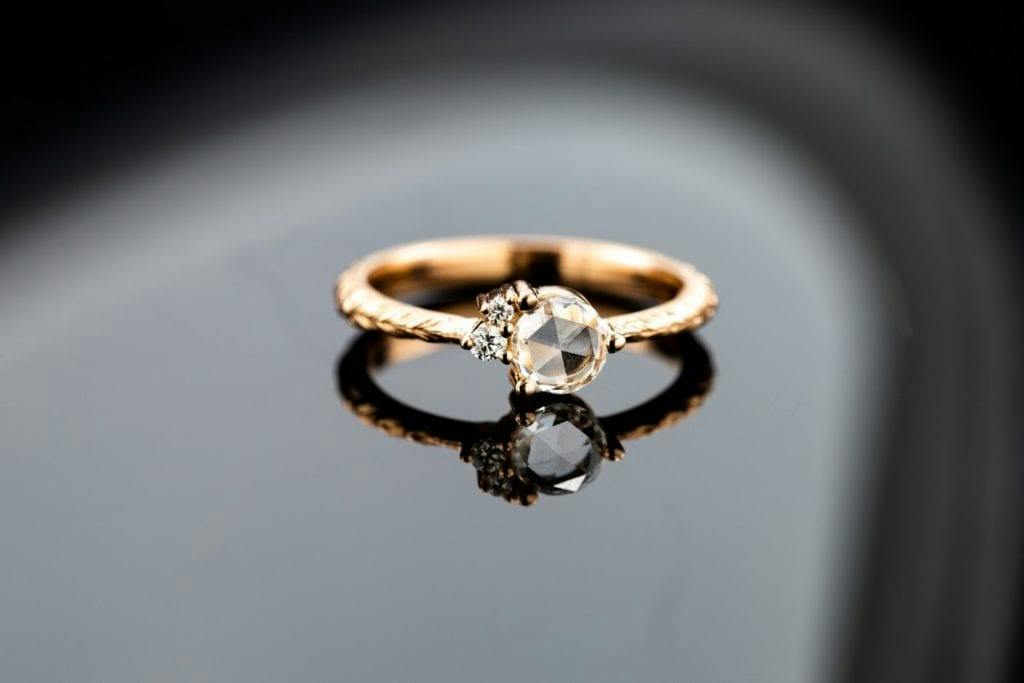 rose cut diamond - vintage engagement ring