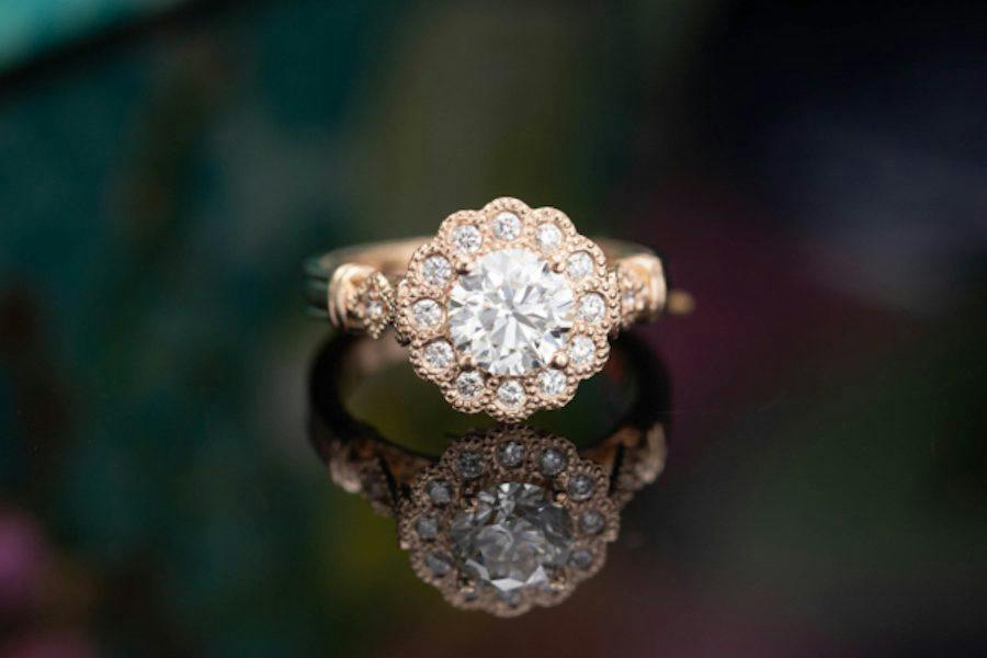 scalloped halo - engagement ring setting