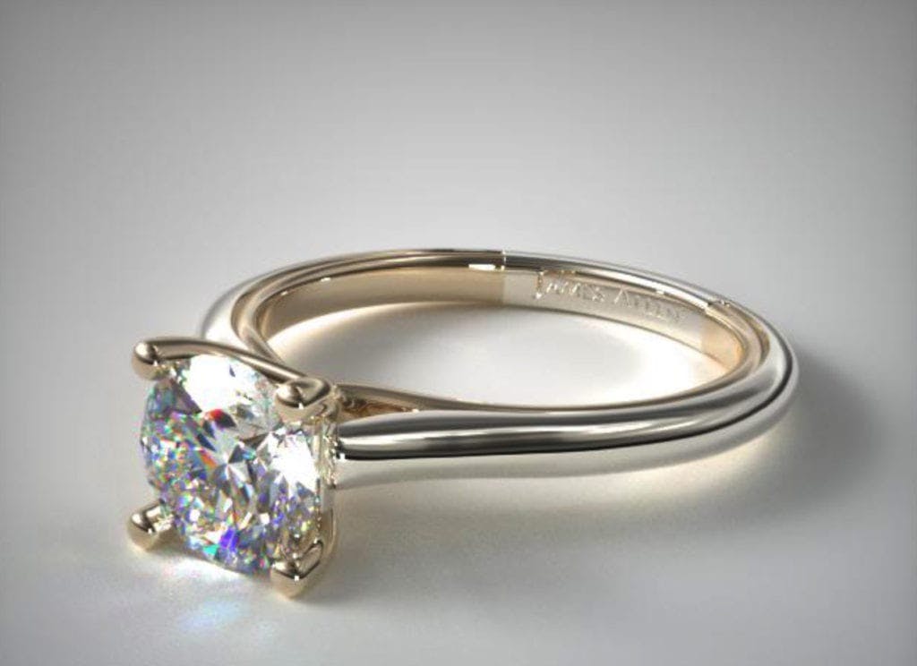 solitaire ring with modern brilliant-cut diamond