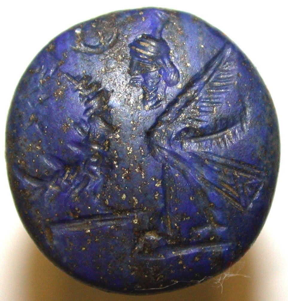 lapis lazuli seal - Mesopotamia