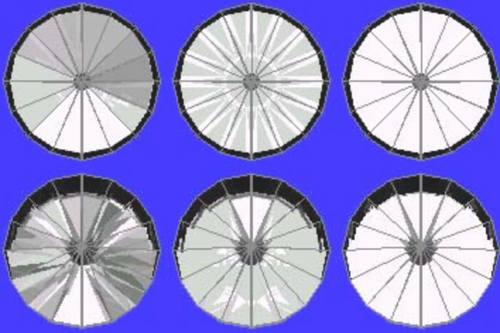41° Pavilion and 16° Crown Ray Traces - gram wagon wheel gem design