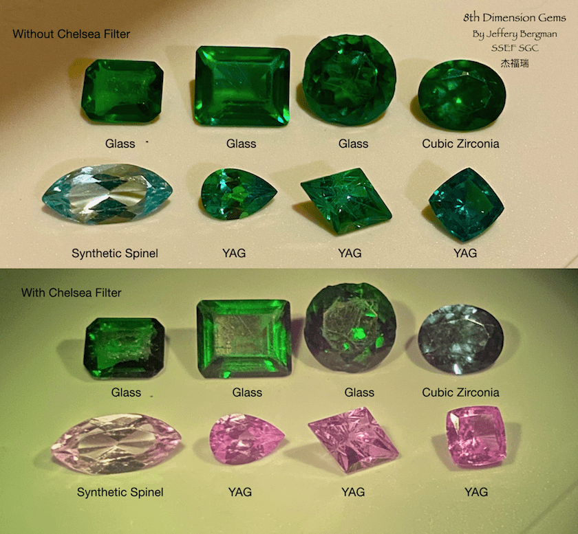 emeralds with and without Chelsea filters 4