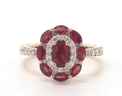 14K Rose Gold Imperial Ruby and Diamond Ring James Allen