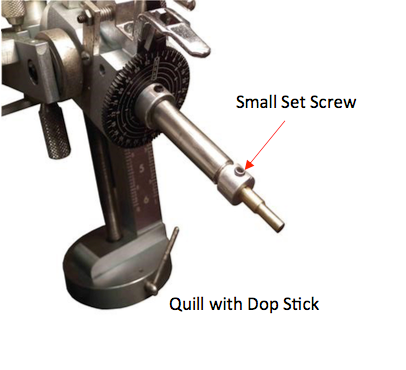 quill with dop stick - faceting machines and equipment