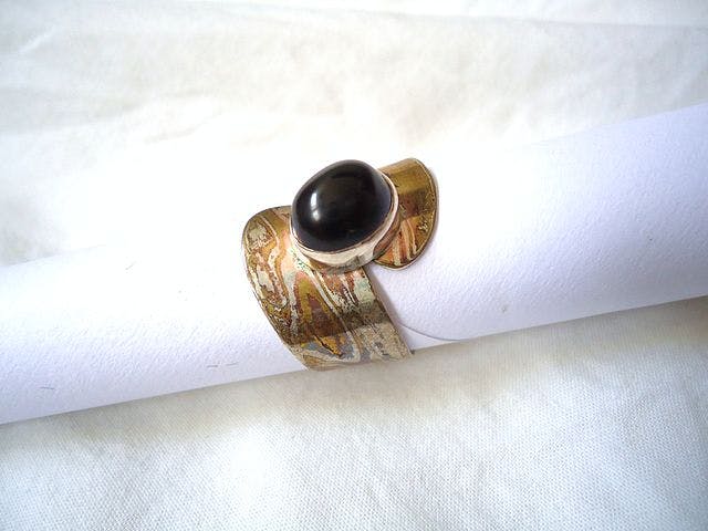 onyx symbolism - mokume gane ring