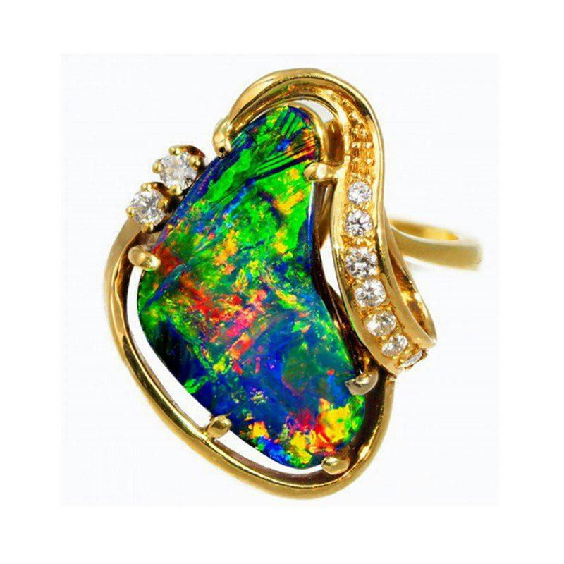 boulder opal ring