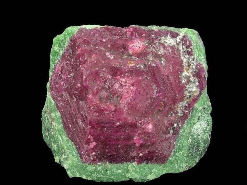 ruby in zoisite matrix, normal light - Tanzania