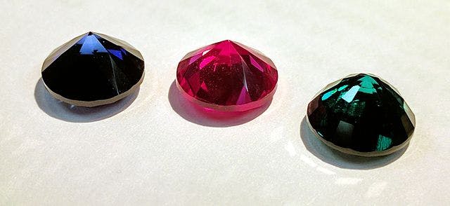sapphire, ruby, and emerald - cutting synthetic gemstones