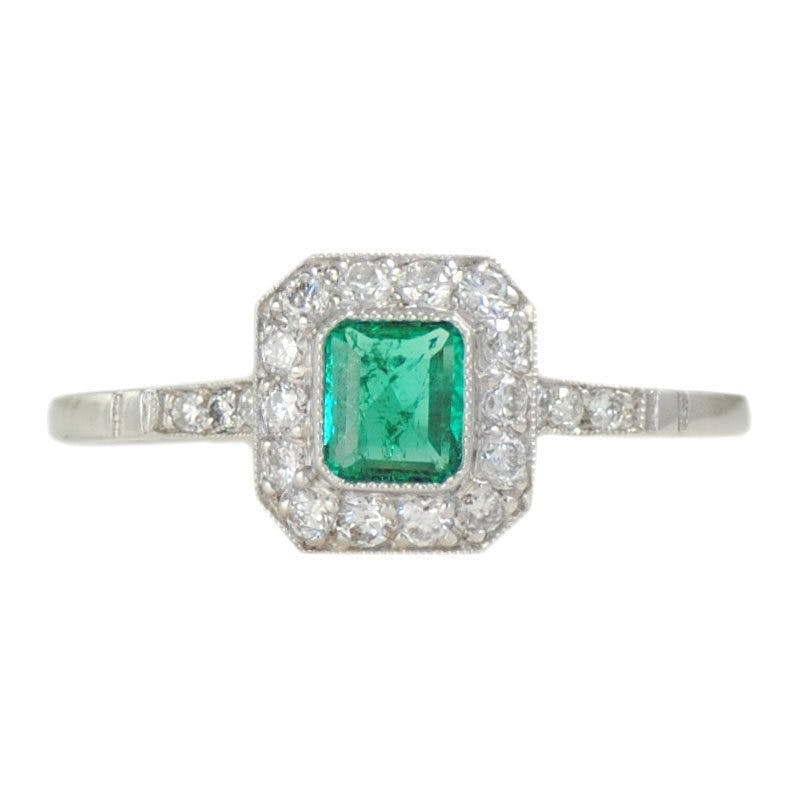 vintage emerald engagement ring