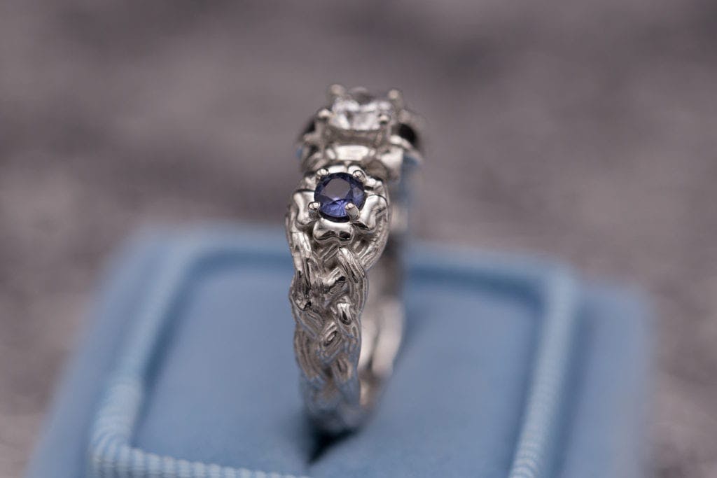 montana sapphires and yogo sapphires - diamond and yogo sapphire ring